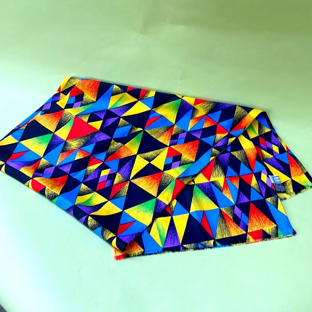 New vintage bright multicolored Gianni Versace silk double sided scarf